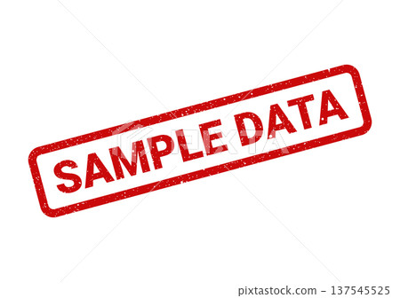 Distressed red rubber stamp with the text SAMPLE DATA for illustrating information classification 137545525