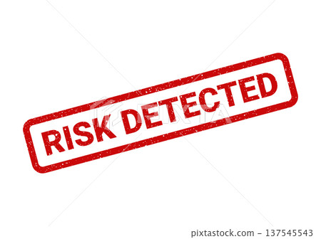 Distressed red stamp effect displaying the important message RISK DETECTED for security and warning applications Distressed red stamp effect displaying the important message RISK DETECTED for security and warning applications 137545543