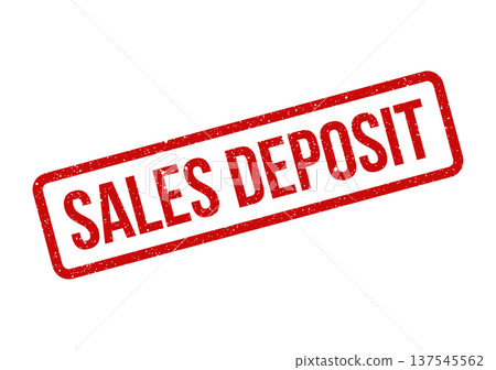 Distressed red stamp marking SALES DEPOSIT on financial documents symbolizing a confirmed transaction 137545562