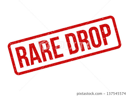 Distressed red stamp with RARE DROP text, signifying exclusive product launches or highly anticipated limited quantity releases Distressed red stamp with RARE DROP text, signifying exclusive product launches or highly anticipated limited quantity releases 137545574