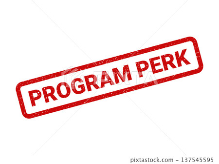 Distressed rubber stamp displaying program perk or special benefit offering vector graphic 137545595