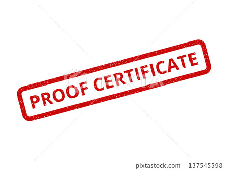 Distressed rubber stamp displaying PROOF CERTIFICATE text, suitable for official documents requiring verifiable credentials or confirmation Distressed rubber stamp displaying PROOF CERTIFICATE text, suitable for official documents requiring verifiable credentials or confirmation 137545598