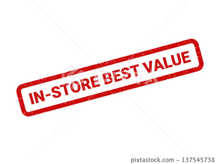 Distressed rubber stamp vector showing in store best value text for retail promotions and special offers 137545738