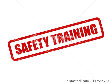 Distressed textured rectangular stamp featuring important SAFETY TRAINING message for business regulations and educational purposes Distressed textured rectangular stamp featuring important SAFETY TRAINING message for business regulations and educational purposes 137545784