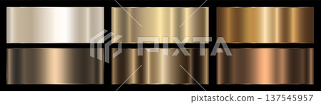 A set of gold and brown gradients with a metallic effect on a dark background. A set of gold and brown gradients with a metallic effect on a dark background. 137545957