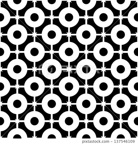 Seamlesss Geometric Black and White Pattern. 137546109