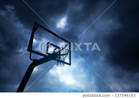 Basketball hoop with sky Basketball hoop with sky 137546163