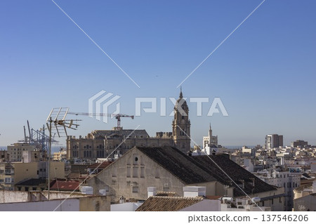 Majestic Malaga skyline showcases historic cathedral against clear blue skies Majestic Malaga skyline showcases historic cathedral against clear blue skies 137546206