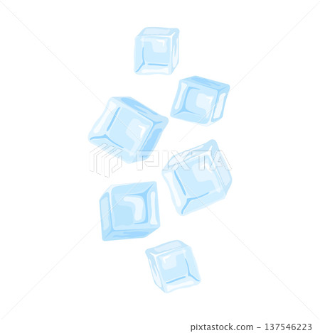 Ice cubes dropping, clear frozen cubes of water providing a revitalizing feeling and a chill vibe Ice cubes dropping, clear frozen cubes of water providing a revitalizing feeling and a chill vibe 137546223