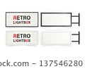 Assortment of vintage lightboxes and empty cinema marquee signs, ideal for promotions, messages, or personalized content 137546280