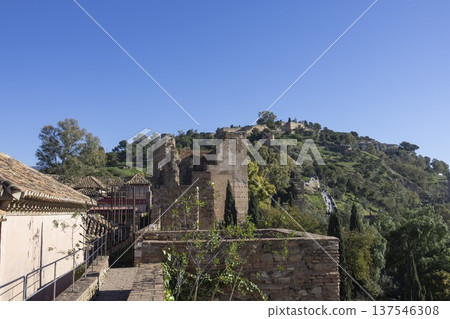 Visit to Alkazaba in Malaga, Spain, with historic walls and views of the hilltop landscape Visit to Alkazaba in Malaga, Spain, with historic walls and views of the hilltop landscape 137546308