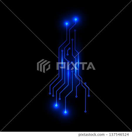 Circuit board, abstract blue glowing circuit lines and nodes, computer processors CPU vector concept, digital technology Circuit board, abstract blue glowing circuit lines and nodes, computer processors CPU vector concept, digital technology 137546524