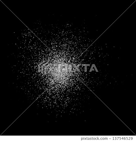 An explosion of white dust, glitter, particles, or paint on a black isolated background. An explosion of white dust, glitter, particles, or paint on a black isolated background. 137546529