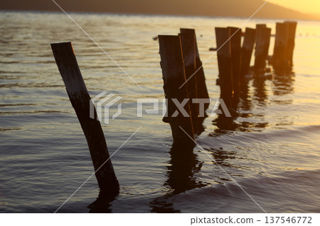 Sunset in the aegean sea 137546772