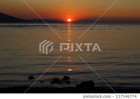 Sunset in the aegean sea Sunset in the aegean sea 137546774