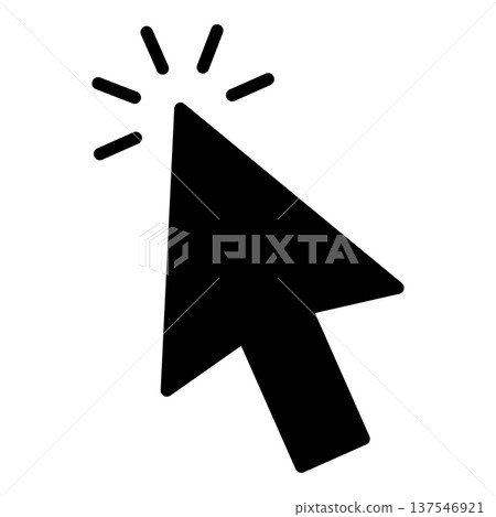 Mouse cursor click icon solid pointer arrow with click rays symbol for computer interface selection action web navigation digital UI element Mouse cursor click icon solid pointer arrow with click rays symbol for computer interface selection action web navigation digital UI element 137546921