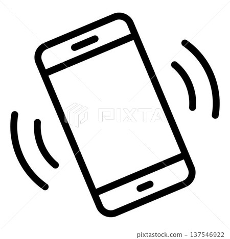Vibrating smartphone icon with motion waves mobile phone vibration alert notification concept for incoming call message alarm mobile device interface symbol 137546922