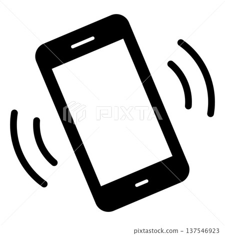 Vibrating smartphone icon solid mobile phone with motion waves vibration alert notification concept for incoming call message alarm mobile device interface symbol Vibrating smartphone icon solid mobile phone with motion waves vibration alert notification concept for incoming call message alarm mobile device interface symbol 137546923