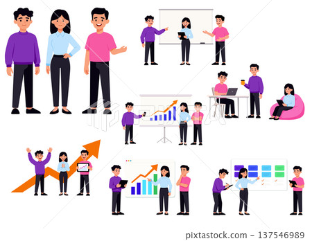 Business character set office teamwork vector 137546989