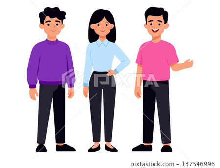Business character team standing office vector 137546996