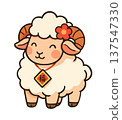 Year of the sheep. Cute sheep, symbolizing good fortune for Chinese New Year 2027 137547330