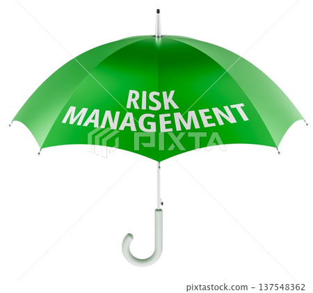 Risk Management concept with green umbrella, 3d rendering 137548362