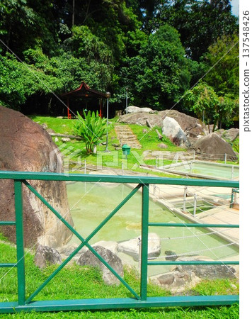Open-air bath at Poring Hot Springs in Malaysia Open-air bath at Poring Hot Springs in Malaysia 137548426