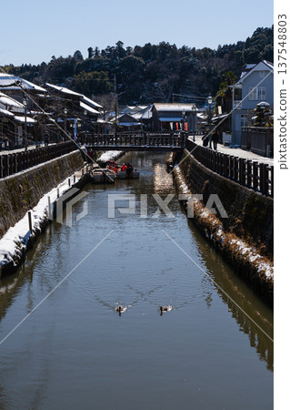 Sawara townscape after a snowfall Sawara townscape after a snowfall 137548803