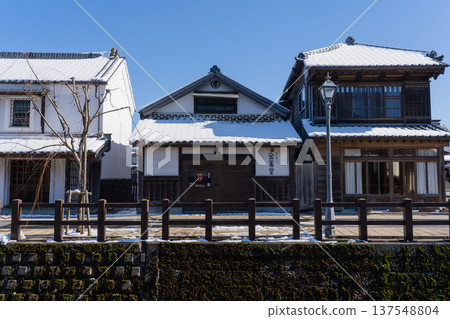 Sawara townscape after a snowfall Sawara townscape after a snowfall 137548804