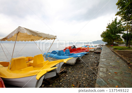 sea bike and lake sea bike and lake 137549322