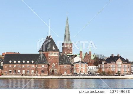 View of the city of Aarhus with the cathedral and the ancient custom house in Denmark View of the city of Aarhus with the cathedral and the ancient custom house in Denmark 137549688