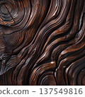 Abstract Dark Carved Wood Texture. AI Generated 137549816