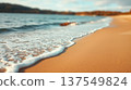 Soft Waves On Sandy Beach Bokeh. AI Generated 137549824
