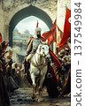 Grand ceremonial entry of the Turkish Sultan into the conquered city of Constantinople 137549984