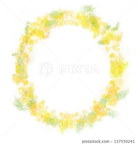 含羞草，含羞草花，含羞草花環，花環，水彩，水彩插畫，春天，春花，黃花 137550241