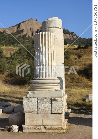 The ruins of the ancient city of Sardes, the capital of the Lydian State, are located in the town of Sart in Salihli district today. The ruins of the ancient city of Sardes, the capital of the Lydian State, are located in the town of Sart in Salihli district today. 137550751