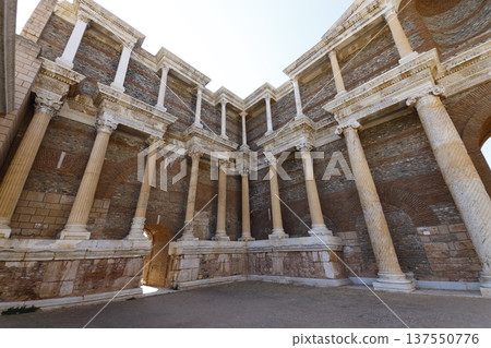 The ruins of the ancient city of Sardes, the capital of the Lydian State, are located in the town of Sart in Salihli district today. The ruins of the ancient city of Sardes, the capital of the Lydian State, are located in the town of Sart in Salihli district today. 137550776