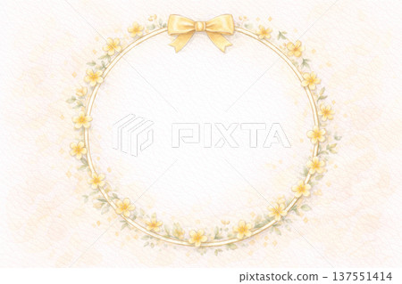 Yellow rose wreath 137551414