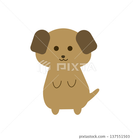 可愛簡潔的狗狗角色插畫 137551503