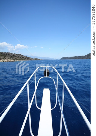 gangway of a cruise boat 137551846
