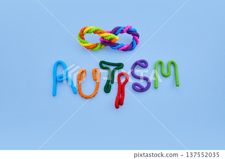 Autism neurodiversity concept with colorful infinity puzzle Autism neurodiversity concept with colorful infinity puzzle 137552035
