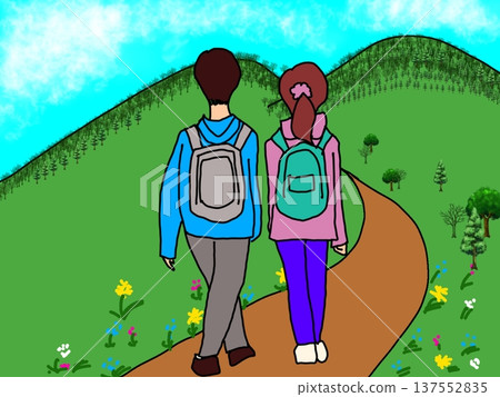 Hiking couple 137552835