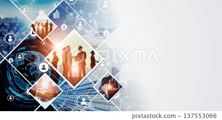 Collage of various business images - Horizontal visuals for banners and advertisements Collage of various business images - Horizontal visuals for banners and advertisements 137553066