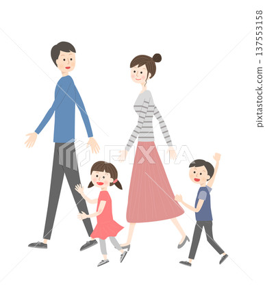 Walking family Walking family 137553158
