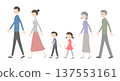 Three-generation family walking 137553161