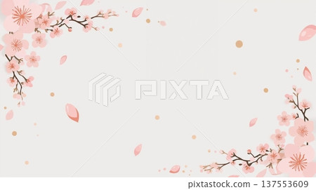 櫻花插畫設計 137553609