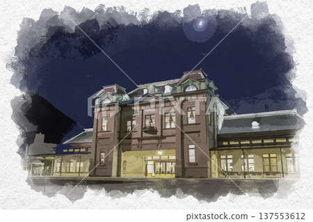 Watercolor-style Mojiko Retro JR Mojiko Station, Kitakyushu City, Fukuoka Prefecture Watercolor-style Mojiko Retro JR Mojiko Station, Kitakyushu City, Fukuoka Prefecture 137553612