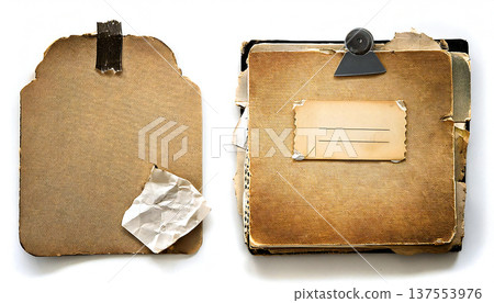 Memo paper label vintage grunge tape label torn tag 137553976