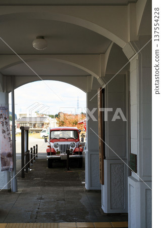 Nishi-Iwakuni Station's retro station building and charcoal-powered train Nishi-Iwakuni Station's retro station building and charcoal-powered train 137554228