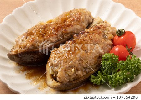 Grilled stuffed eggplant Grilled stuffed eggplant 137554296